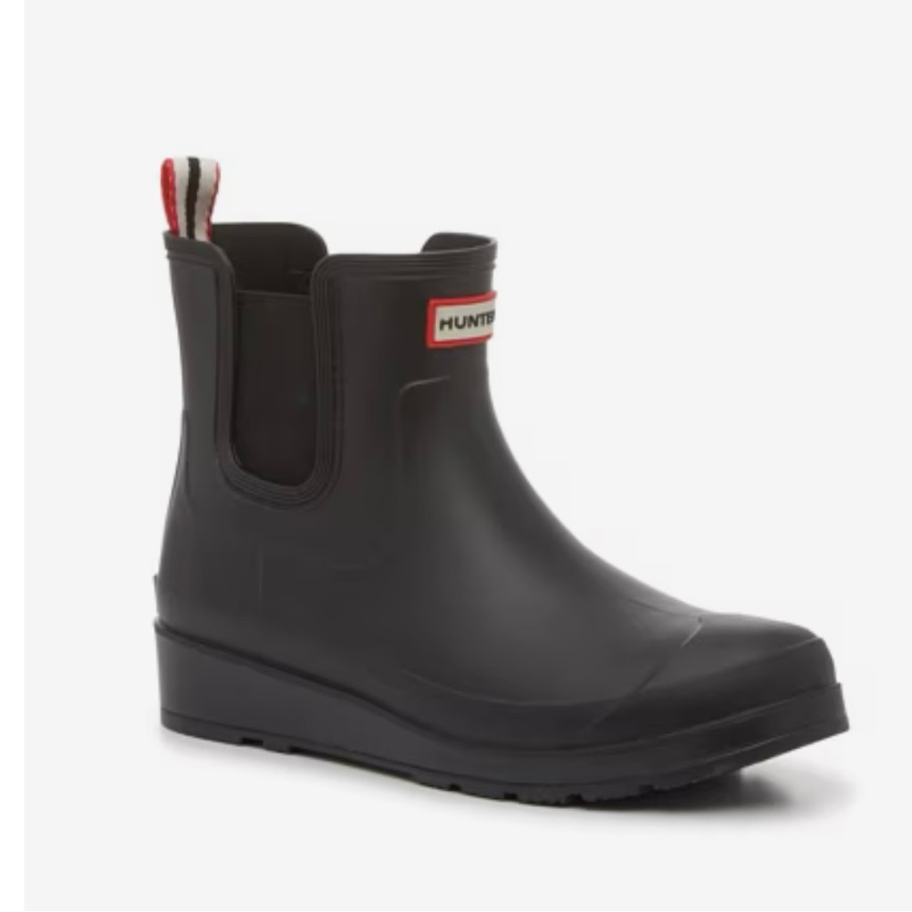 Hunter Classic Black Short wedge Boots